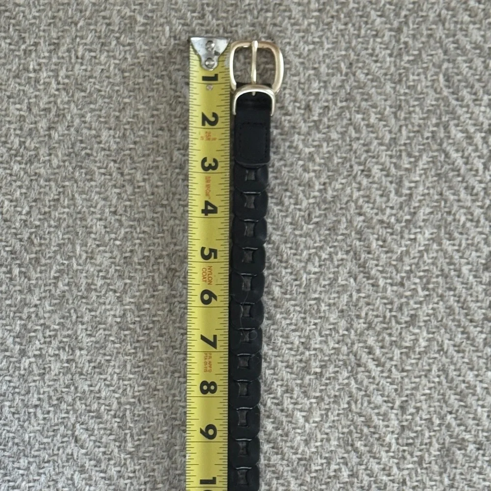 Fossil Black Braided Belt with Gold Solid Brass Buckle